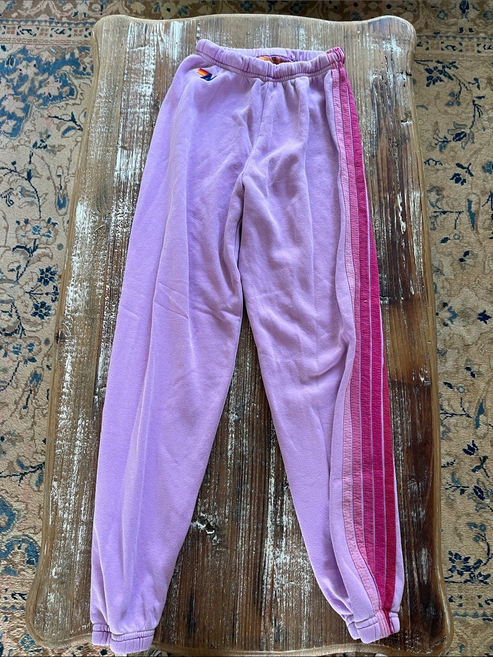 Aviator Nation 5-stripe sweatpants in purple